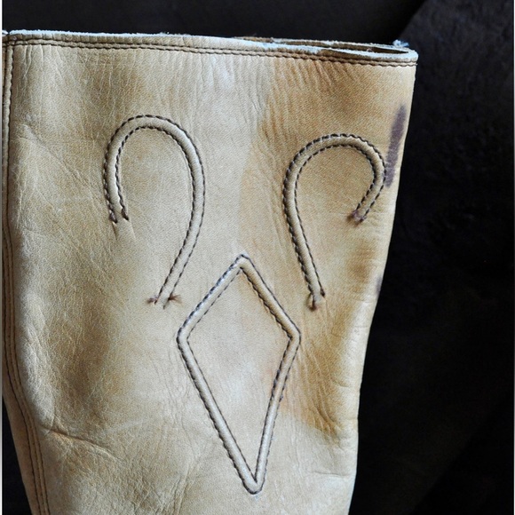 Vintage 70s frye banana leather campus boots zip up square toe - Picture 5 of 8